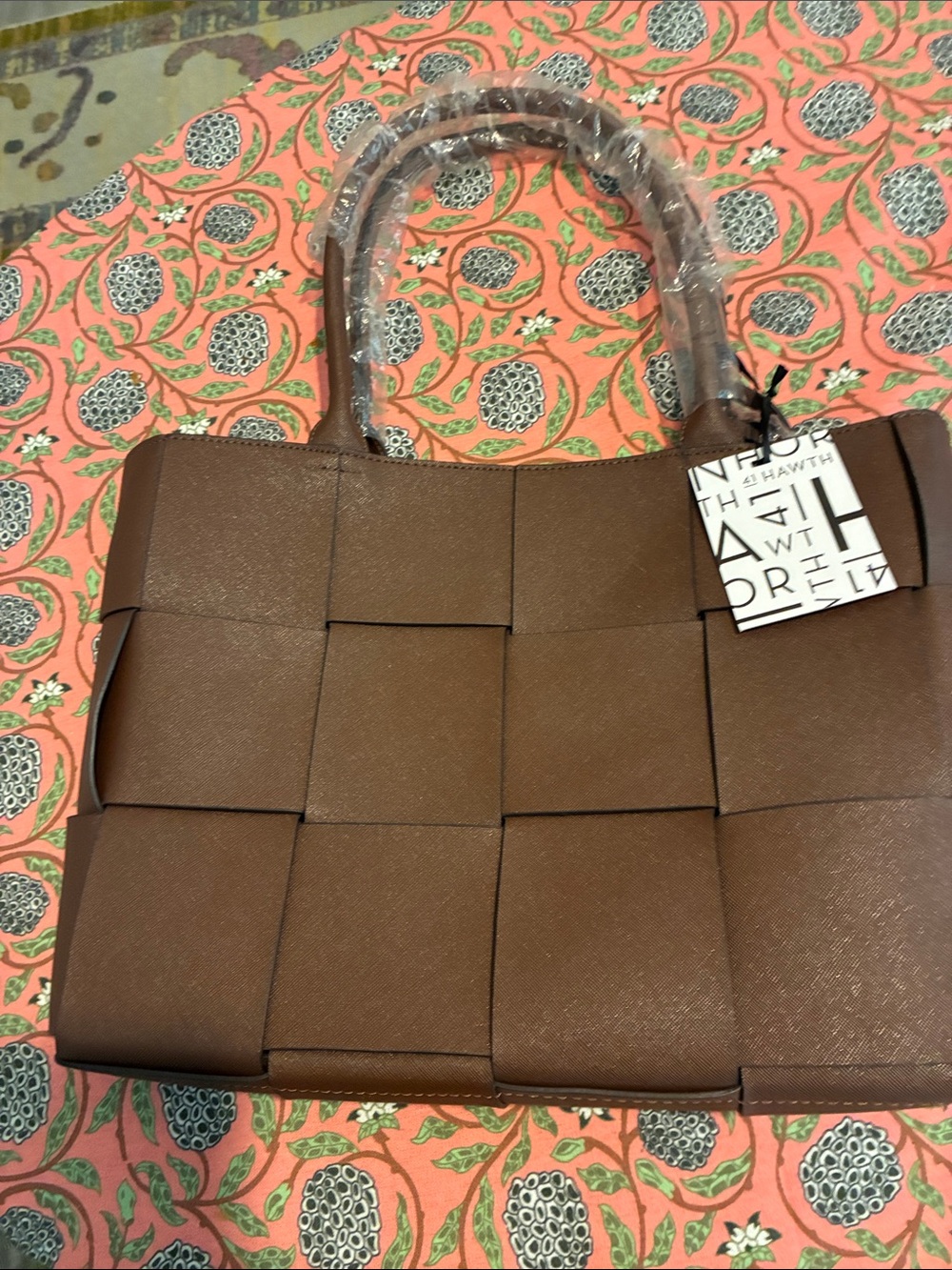 41 Hawthorn Brown Woven Tote Bag